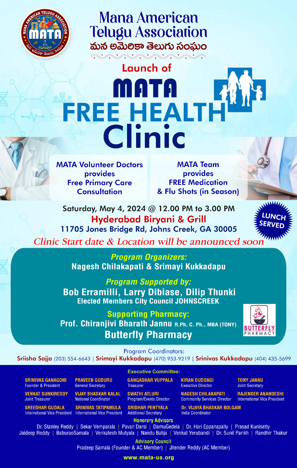 Launch of MATA-Health Clinic in ATLANTA